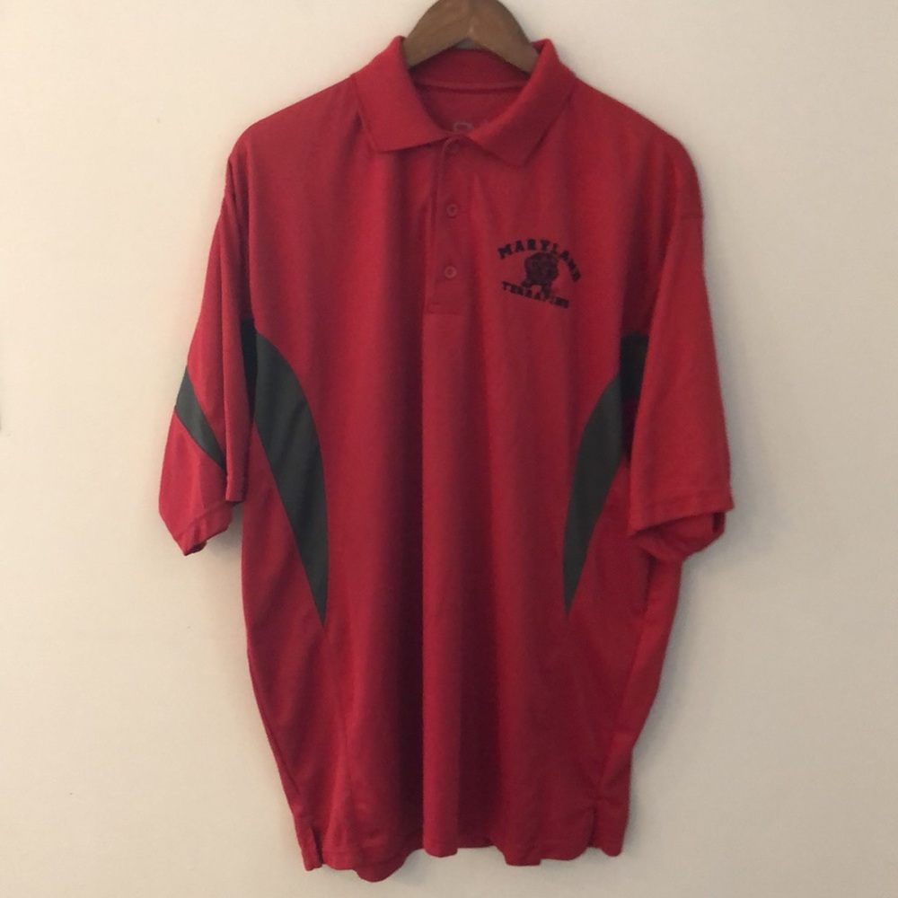 OVB Red Maryland Terrapins Jersey 1/4 button up basketball short sleeve SZ 3X